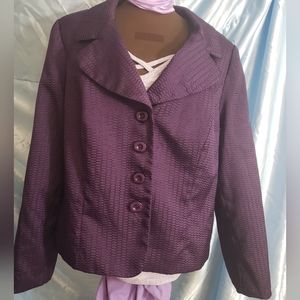 Nicolette Shiny Purple Blazer, Size 14W